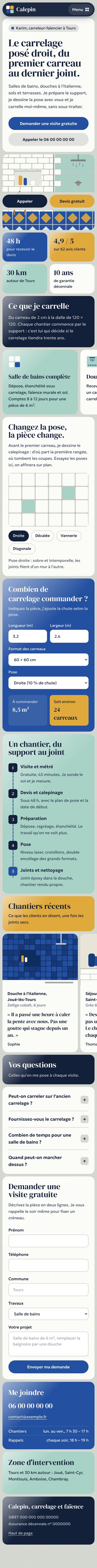 Page entière sur téléphone