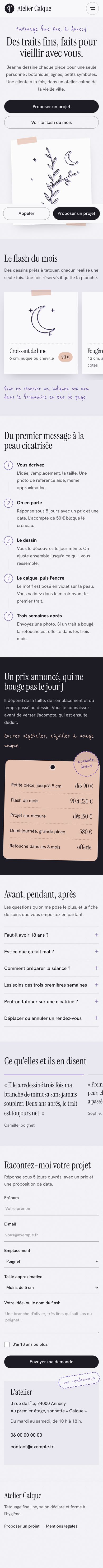 Page entière sur téléphone
