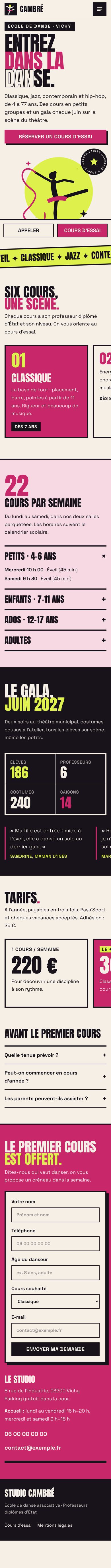 Page entière sur téléphone