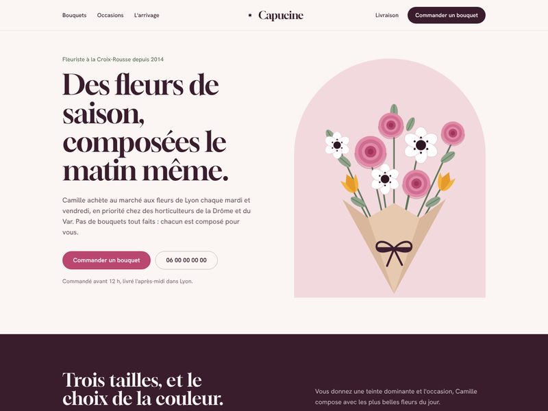 Aperçu ordinateur du template Capucine
