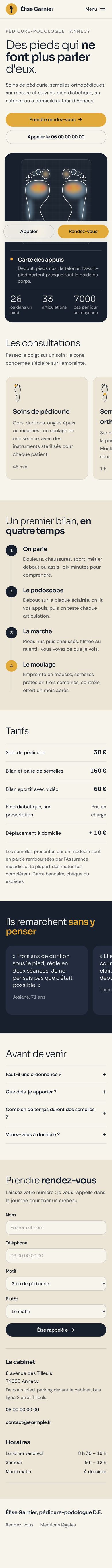 Page entière sur téléphone