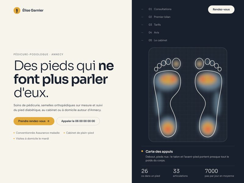 Aperçu ordinateur du template Empreinte