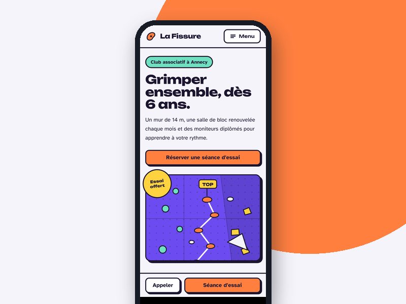 Aperçu téléphone du template Fissure