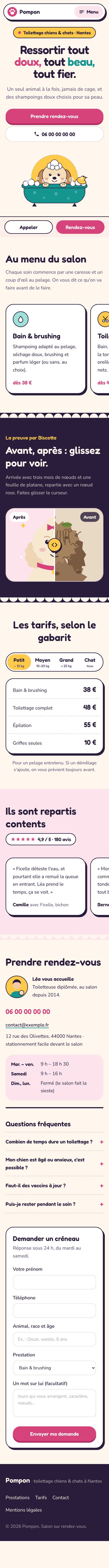 Page entière sur téléphone