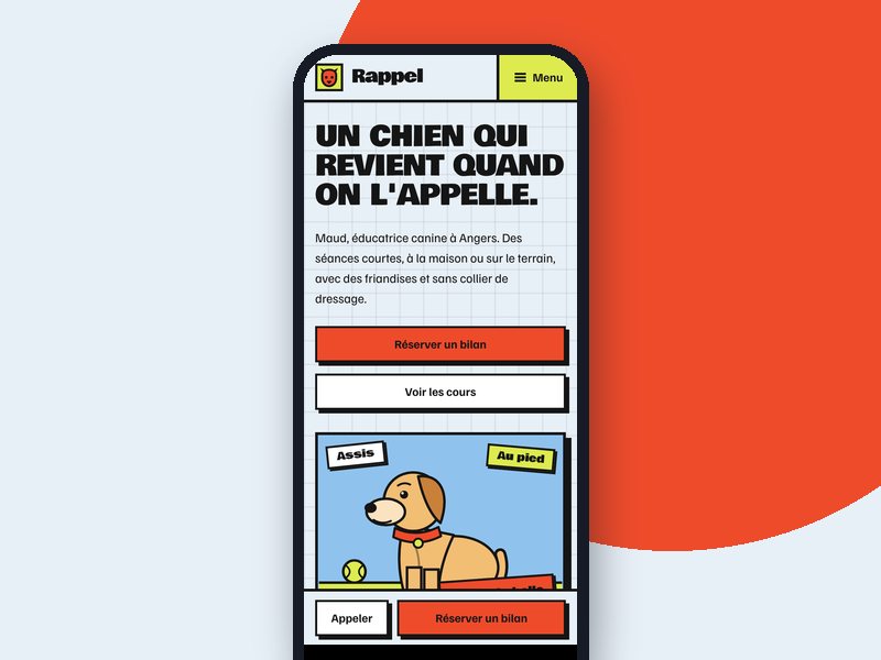 Aperçu téléphone du template Rappel