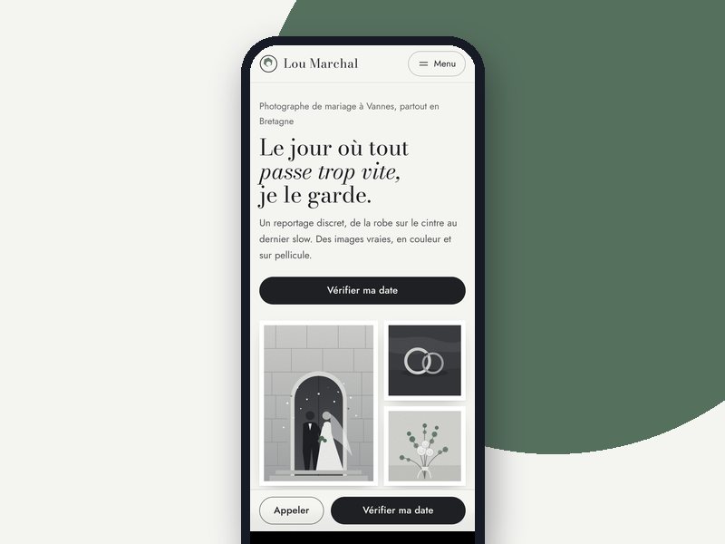 Aperçu téléphone du template Révélateur