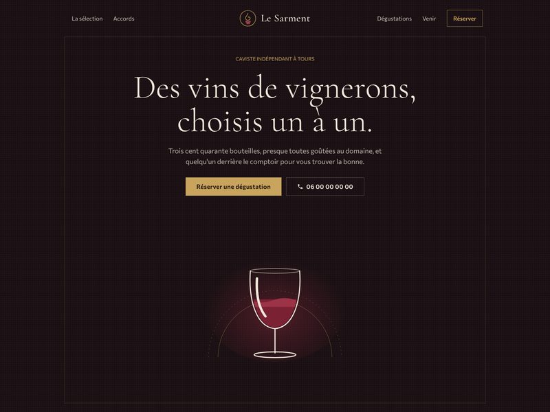 Aperçu ordinateur du template Sarment