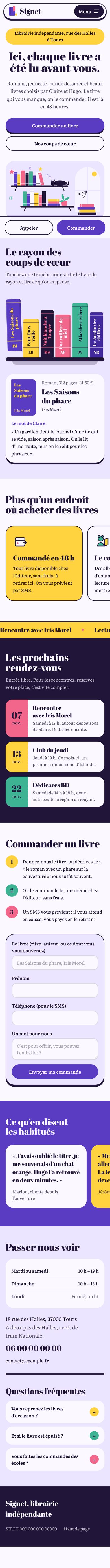Page entière sur téléphone