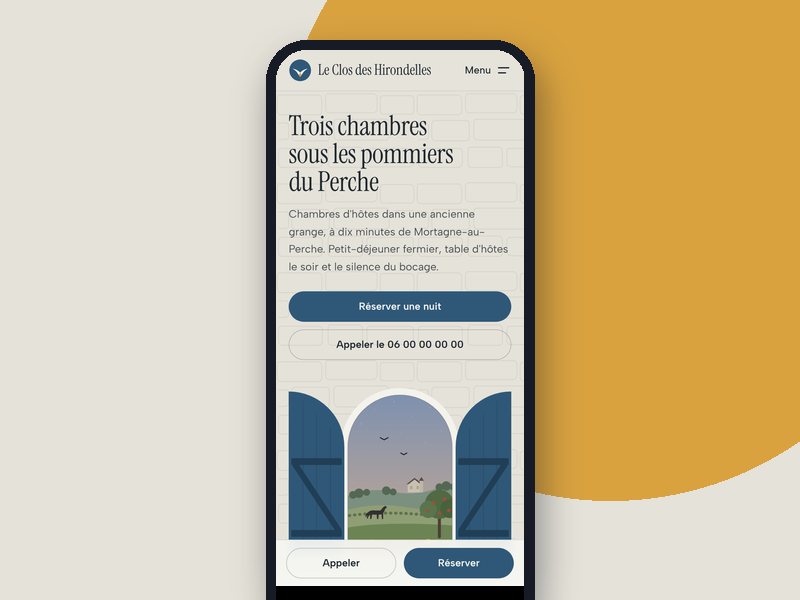 Aperçu téléphone du template Volets